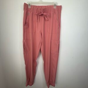 Hanes Women's Cargo Joggers - Rose Pink size medium
